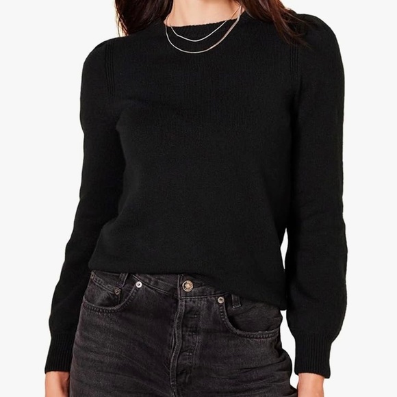 AMAZON ESSENTIALS Soft Touch Pleated Shoulder Sweater‎ XS Black Crewneck Casual - Picture 10 of 14